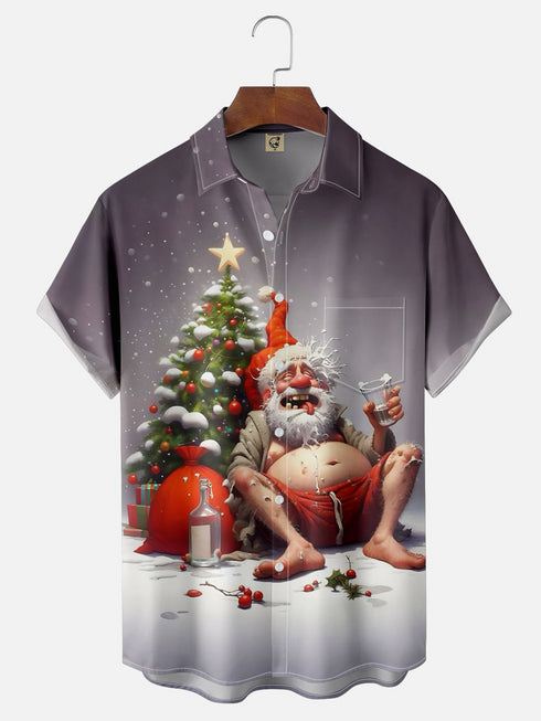 Men's Christmas Funny Graphic Short Sleeve Hawaiian Shirt